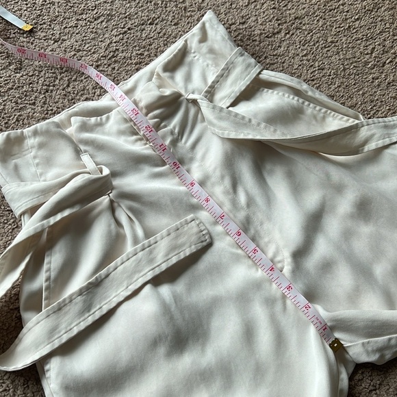 Reformation Avalon Cream Paperbag Tie Ankle Trouser Pants - Picture 10 of 12